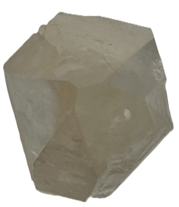 Angel aura quartz polished freeform point 3 sians emporium Polished angel aura quartz freeform point standing upright with natural striations and cut faceted termination on a plain background